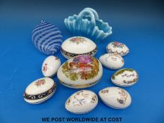 A wrythen glass bottle,