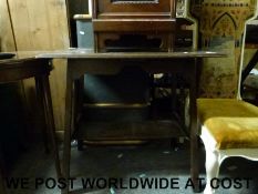 An Art Nouveau oak rectangular table (L76 x D51 x H72)