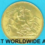 A 1909 Edward VII gold half sovereign