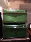 Two metal trunks (W68cm)