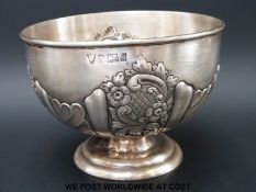 A hallmarked silver pedestal small punch bowl Birmingham 1906 maker Israel Sigmund Greenberg,