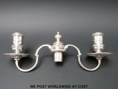 A hallmarked silver two branch candelabra top (Ldn 1957) 382g