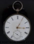A gentleman's silver pocket, watch hallmarked silver case London 1856,