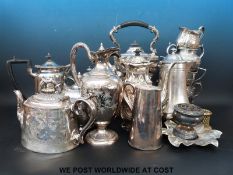 A large quantity of silver plated teaware etc to include WMF etc