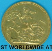 An 1880 gold full sovereign,