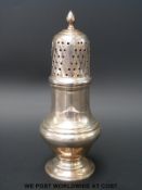 A hallmarked silver sugar caster B'ham 1970, maker J.