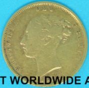 An 1872 Victoria young head gold half sovereign die no 93,