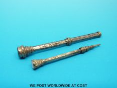 Two propelling pencils with hardstone finials