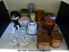 A group of retro ceramics including Hornsea, Mother's Pride figures, Carn pottery, German vase,