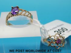 Two 9ct gold rings,
