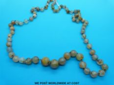 An early graduated agate bead necklace