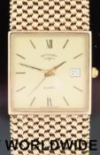 Rotary 9ct gold gentleman's wristwatch with date aperture, two tone hands and baton markers,