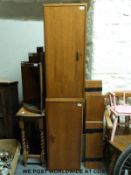 A retro Ladderax shelf unit, comprising of three 200 x 36cm racks, a 130 x 20cm rack.