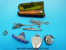 A submarine brooch marked sterling silver, Pace Plymouth,