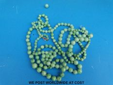 Two jadeite beaded necklaces