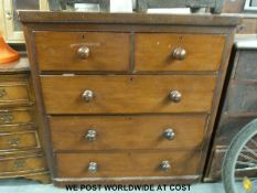 A 19thC mahogany chest of two over three drawers (W100 x D50 x H105)
