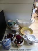 Royal Doulton series ware bowl, Royal Albert Old Country Roses minature cup and saucer,