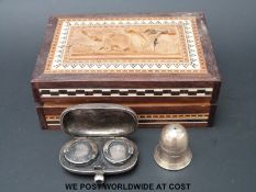 A silver sovereign case and half sovereign (B'ham 1913) together with a hallmarked small silver