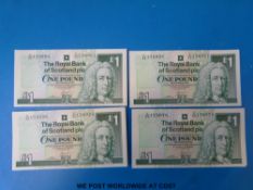 One hundred banded, uncirculated consecutive Scottish £1 bank notes c/92 178901-179000.