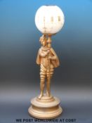 A French mystery clock, in the form of a cloaked young man,