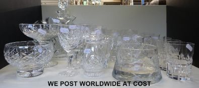 A collection of cut glass including examples from Stuart and Brierley and a whisky decanter with