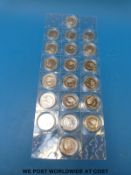 Twenty 2011 uncirculated silver Britannias