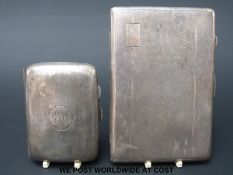 Two hallmarked silver cigarette cases (254g)
