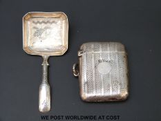 A Georgian hallmarked silver caddy spoon and a hallmarked silver vesta