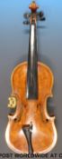 A 20thC violin labelled Leandro Bisiach da Milano (36cm back)