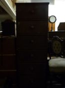 A 19thC tall pine chest of six graduated drawers (W54 x D63 x H143cm)
