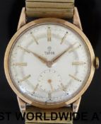 Tudor 9ct gold gentleman's wristwatch with inset subsidiary seconds dial,