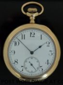 A small sized Waltham gold plated pocket watch