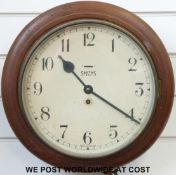 Smiths 8 day dial clock with Arabic numerals and spring wound movement.
