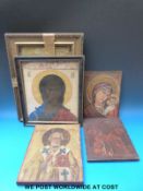 A group of five icons by repute brought back from Russia in 1946-47