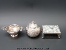 Hallmarked silver matchbox holder,