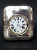 Howden & Sons, Plymouth, silver plated Goliath pocket watch with subsidiary dial,