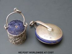 Two hallmarked silver pin cushions, one in the form of a stirrup, London 1868,