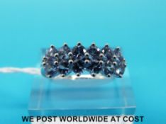 A 14ct white gold ring set with zircon (size R)