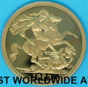 A 1980 proof gold full sovereign