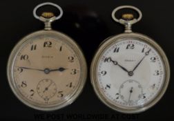 Two steel cased gentleman's pocket watches by Doxa,