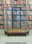A fine 19th/20thC glazed brass haberdashery/shopfitting cabinet with parqueting floor,