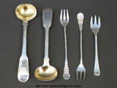 A pair of hallmarked silver cocktail forks,