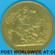 An 1887 Victoria Jubilee head gold £2 coin,