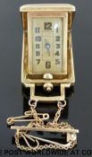 An Eszena ladies Art Deco metamorphic fob watch/travel clock,