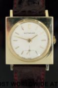 Wittnauer 14ct gold ladies wristwatch with subsidiary seconds dial and baton markers,