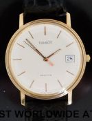 Tissot Seastar 9ct gold gentleman's wristwatch with date aperture,