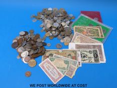 A collection of 19thC onwards overseas coinage to include British West Africa pre 1930 French,