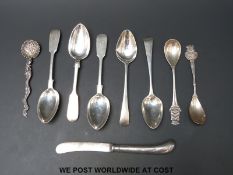 A quantity of hallmarked silver teaspoons,