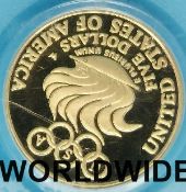 A 1988 Olympics US Vault Collection gold five dollar coin, 8.3590g, 0.