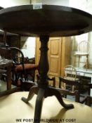 A 19thC mahogany circular tripod table (74cm tall,